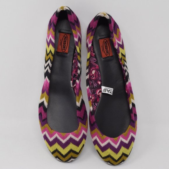 Missoni Target Chevron Zig Zag Ballet Flats NWOT 6 Ballerina Boho Shoe - Picture 7 of 11